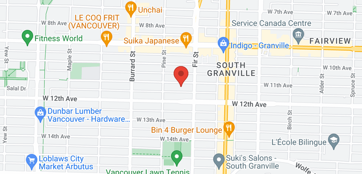 map of 105 1640 W 11TH AVENUE